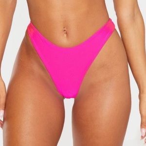 2 for $20 Pink High Leg Brazilian Bikini Bottom